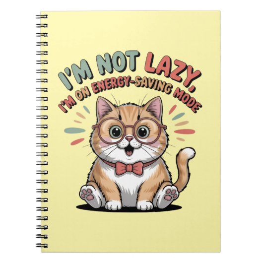 Kat in Energiebesparende Modus Notitieboek (Voorkant)