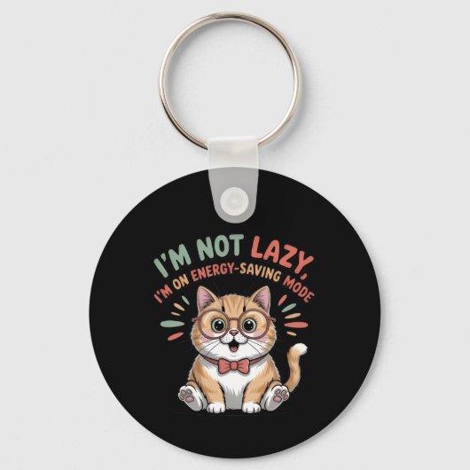Kat in Energiebesparende Modus Sleutelhanger (Achterkant)