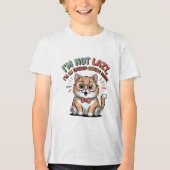 Kat in Energiebesparende Modus Tri-Blend Shirt (Voorkant)