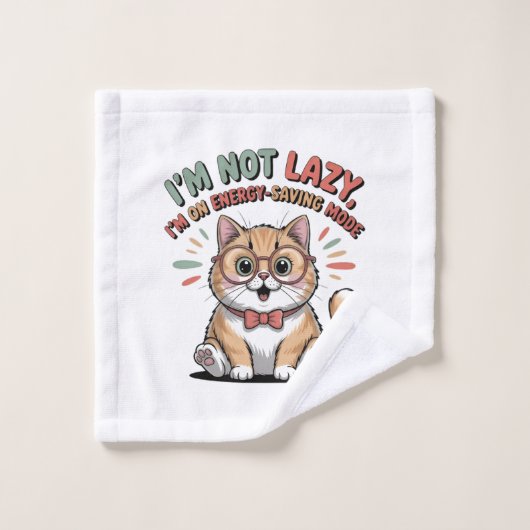 Kat in Energiebesparende Modus Washandje (Wasdoekje)