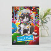 Kat in feestkegel kaart (Staand voorkant)