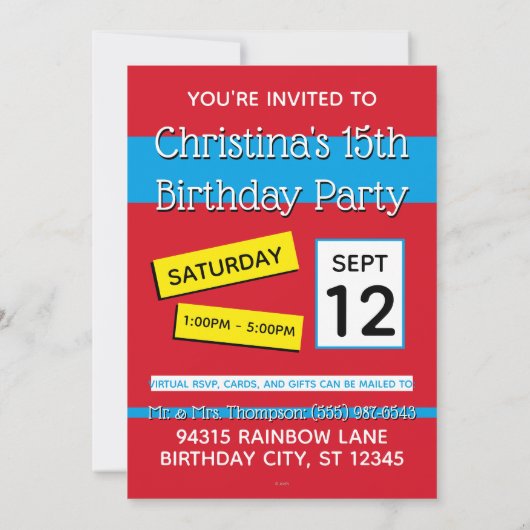 Kat in feestkegel kaart (Achterkant)