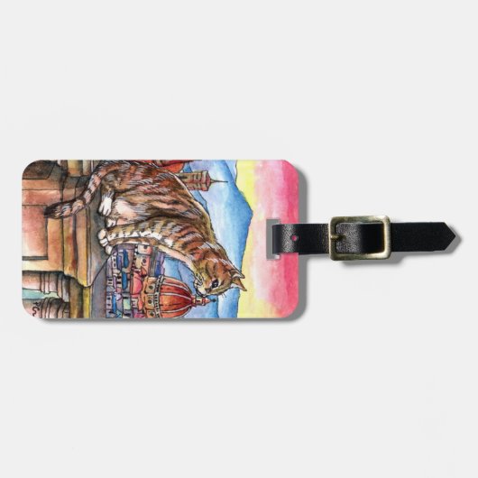 Kat in Florence Bagagelabel (Voorkant horizontaal)