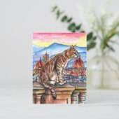 Kat in Florence Briefkaart (Staand voorkant)