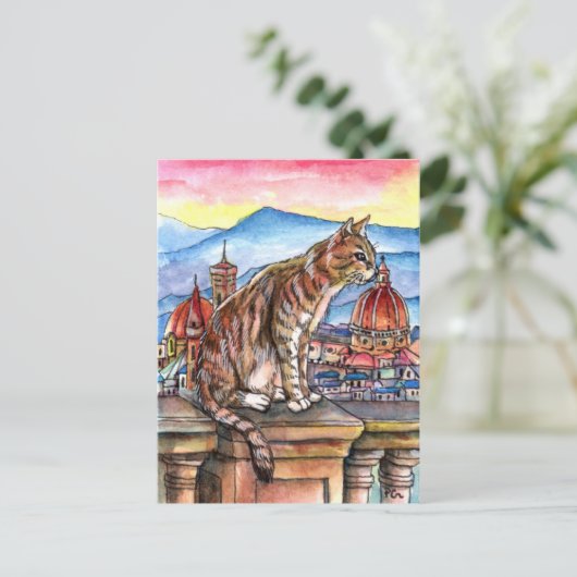 Kat in Florence Briefkaart (Staand voorkant)