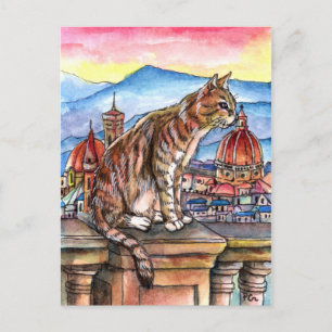 Kat in Florence Briefkaart