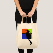 Kat in gekleurde Windows-tas Tote Bag (Voorkant (product))