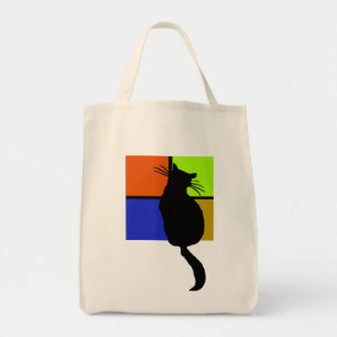 Kat in gekleurde Windows-tas Tote Bag