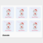 Kat in Gezichtsmaskers Kerstmis Vierkante Sticker (Vel)