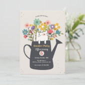 Kat in Gietkan Uitnodiging (Staand voorkant)