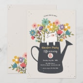 Kat in Gietkan Uitnodiging (Voorkant / Achterkant)