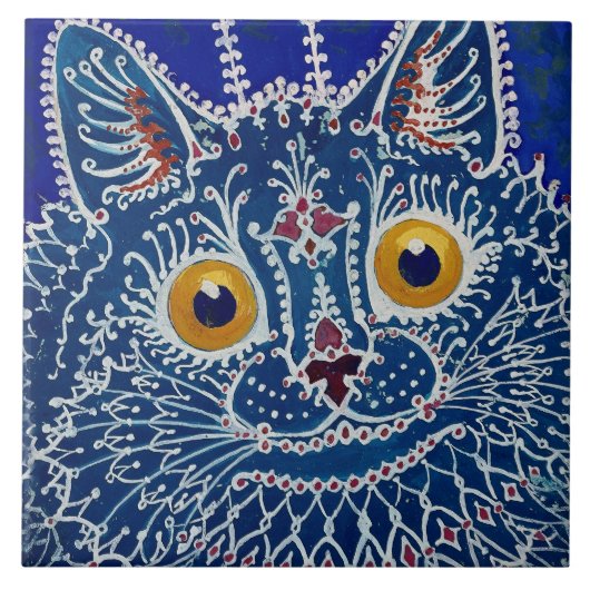 “Kat in gotische stijl” door Louis Wain Tegeltje (Voorkant)
