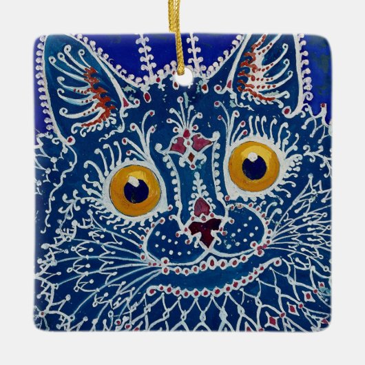 “Kat in gotische stijl” van Louis Wain Keramisch Ornament (Voorkant)