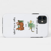 Kat in Grass is een tijger in de Oerwoud Case-Mate iPhone Case (Achterkant (horizontaal))
