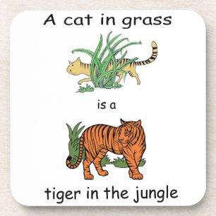 Kat in Grass is een tijger in de Oerwoud Drankjes Onderzetter