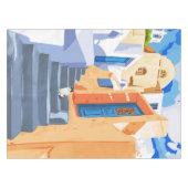 Kat in Griekenland, Architectuur Tropische Exotisc Tafelkleed (Voorkant (Horizontaal))