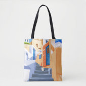 Kat in Griekenland, Architectuur Tropische Exotisc Tote Bag (Voorkant)