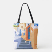 Kat in Griekenland, Architectuur Tropische Exotisc Tote Bag (Achterkant)
