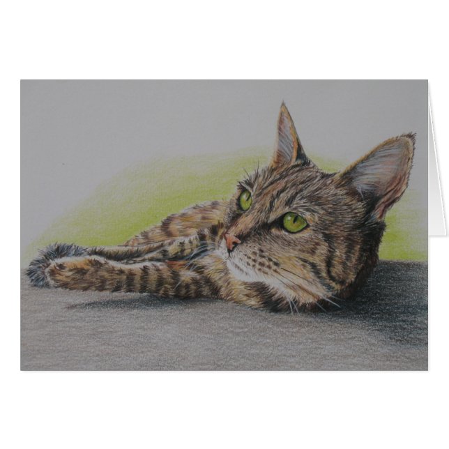 Kat in groene kaart (Voorkant Horizontaal)