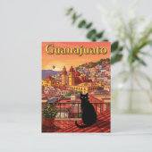 Kat in Guanajuato Mexico Briefkaart (Staand voorkant)
