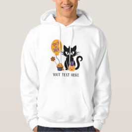 Kat in Halloween bewerkbaar Hoodie