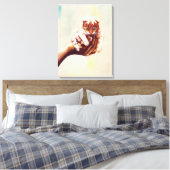 KAT IN HANDEN CANVAS AFDRUK (Insitu (Slaapkamer))