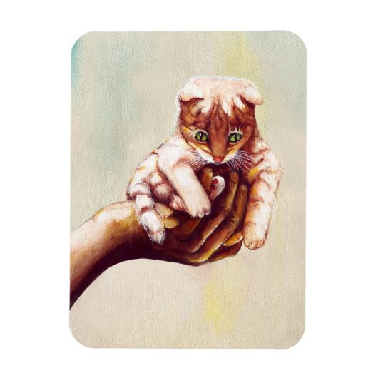 KAT IN HANDEN MAGNEET (Verticaal)