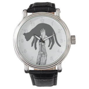 Kat in handen van de eigenaar - Kies achterkleur Horloge