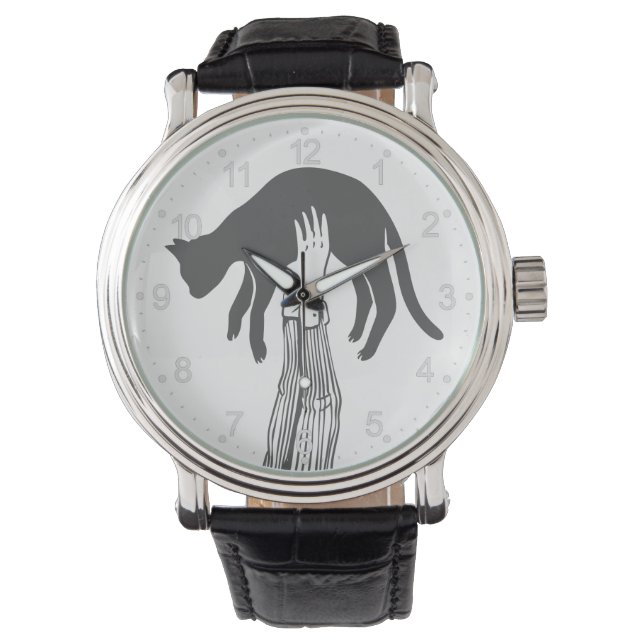 Kat in handen van de eigenaar - Kies achterkleur Horloge (Voorkant)