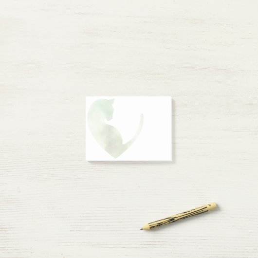 Kat in Hart - Groene Post-it Notities Post-it® Notes (Op bureau)