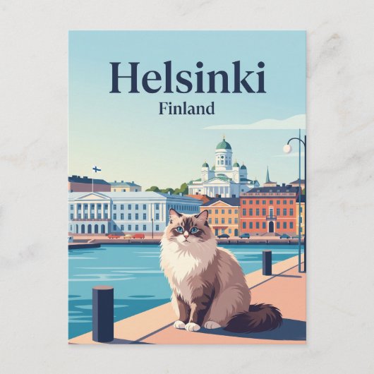 Kat in Helsinki Finland Briefkaart (Voorkant)
