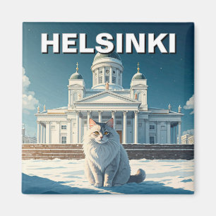 Kat in Helsinki Finland Reizen Magneet