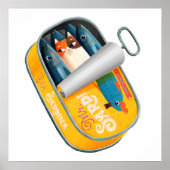 Kat in het blik van sardines poster (Voorkant)