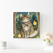 Kat in het bos Wandklok (Huis)