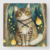 Kat in het bos Wandklok (Voorkant)