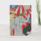 Kat in het circus met olifant en verbinding kaart (Voorkant)