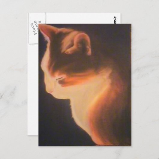Kat in het donker briefkaart (Voorkant / Achterkant)