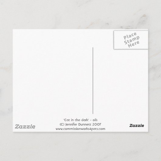 Kat in het donker briefkaart (Achterkant)