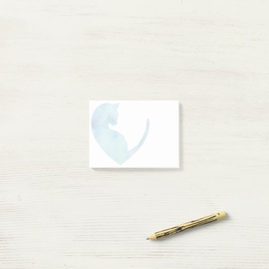 Kat in het hart - Blauwe Post-it notities Post-it® Notes (Op bureau)