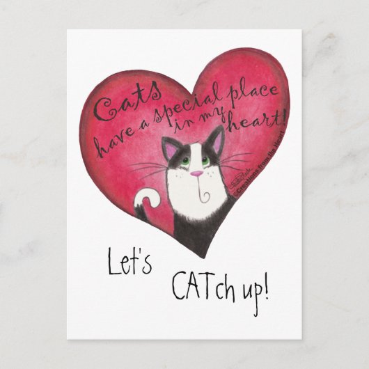 Kat in het hart briefkaart (Voorkant)