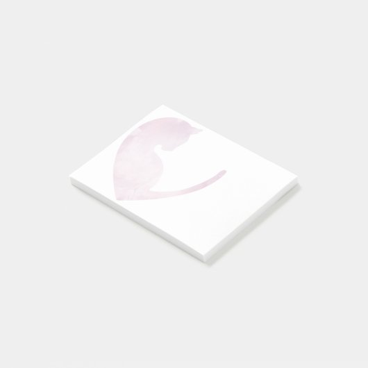 Kat in het hart - Roze briefjes Post-it® Notes (Schuin)