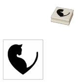 Kat in het hart Rubberstempel (Gestempeld)