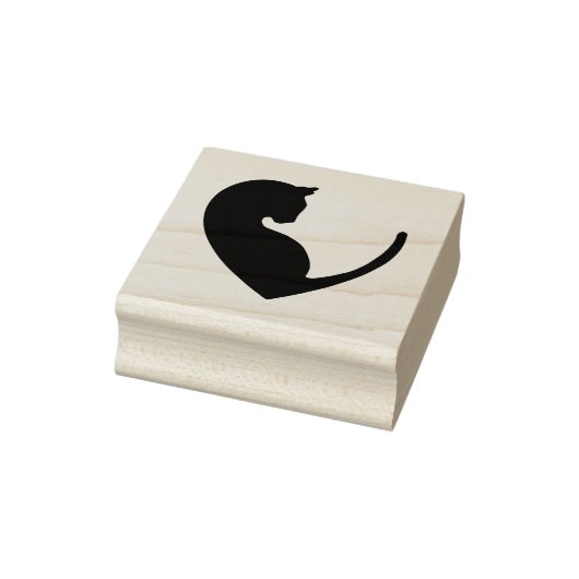 Kat in het hart Rubberstempel (Stempel)