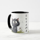 Kat in het land van pluizige paardenbloemen mok (Voorkant links)
