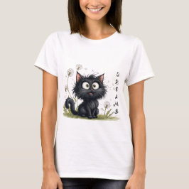 Kat in het land van pluizige paardenbloemen t-shirt