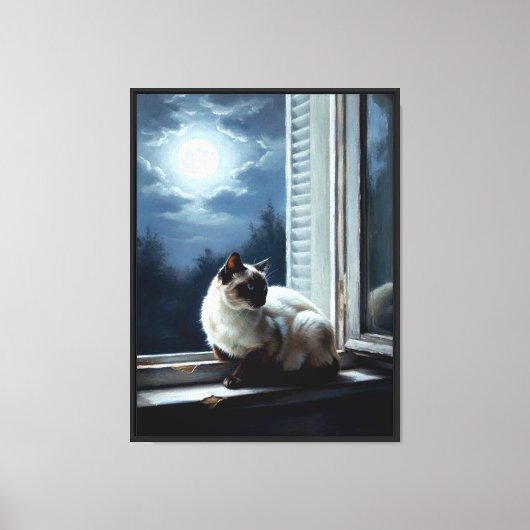 Kat in het maanlicht canvas afdruk (Voorkant)
