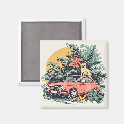 Kat in het oerwoud magneet (Voorkant / Achterkant)