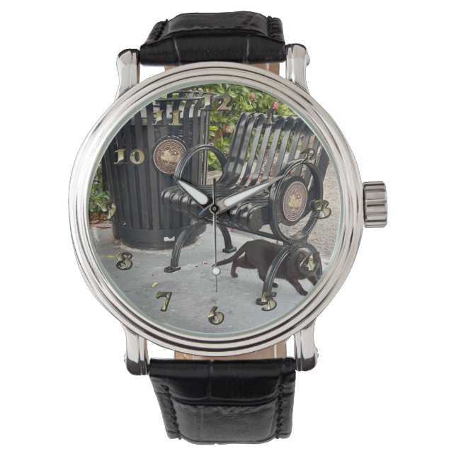 Kat in het park horloge (Voorkant)