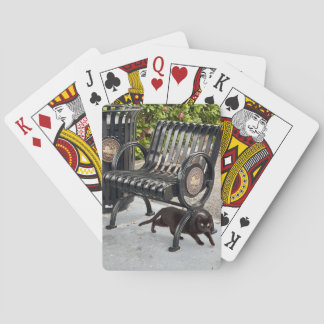 Kat in het park pokerkaarten