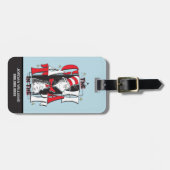 Kat in het Pet | B&W-tekst Bagagelabel (Voorkant horizontaal)